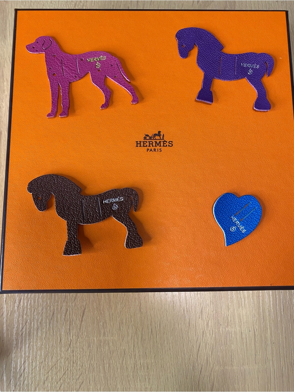 Hermès Paris Authentic Petit H Leather Charm Set. 5 Pieces. - Picture 12 of 16
